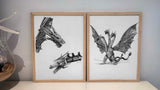 Carles Ganya "King Ghidora" Diptych
