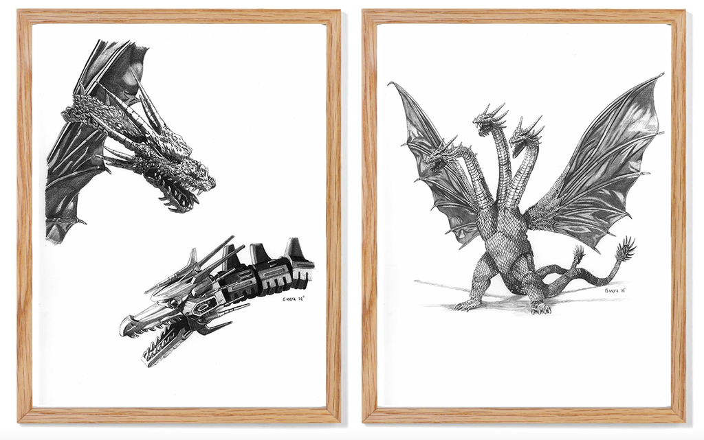 Carles Ganya "King Ghidora" Diptych