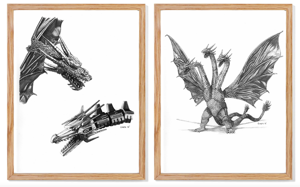 Carles Ganya "King Ghidora" Diptych