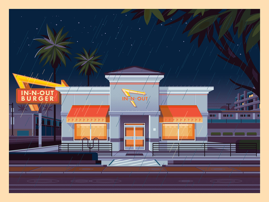 George Townley "In N Out Hollywood (Retrospective Edition)" Framed Print