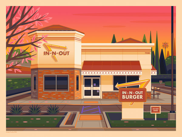 George Townley "In N Out Van Nuys (Retrospective Edition)" Framed Print