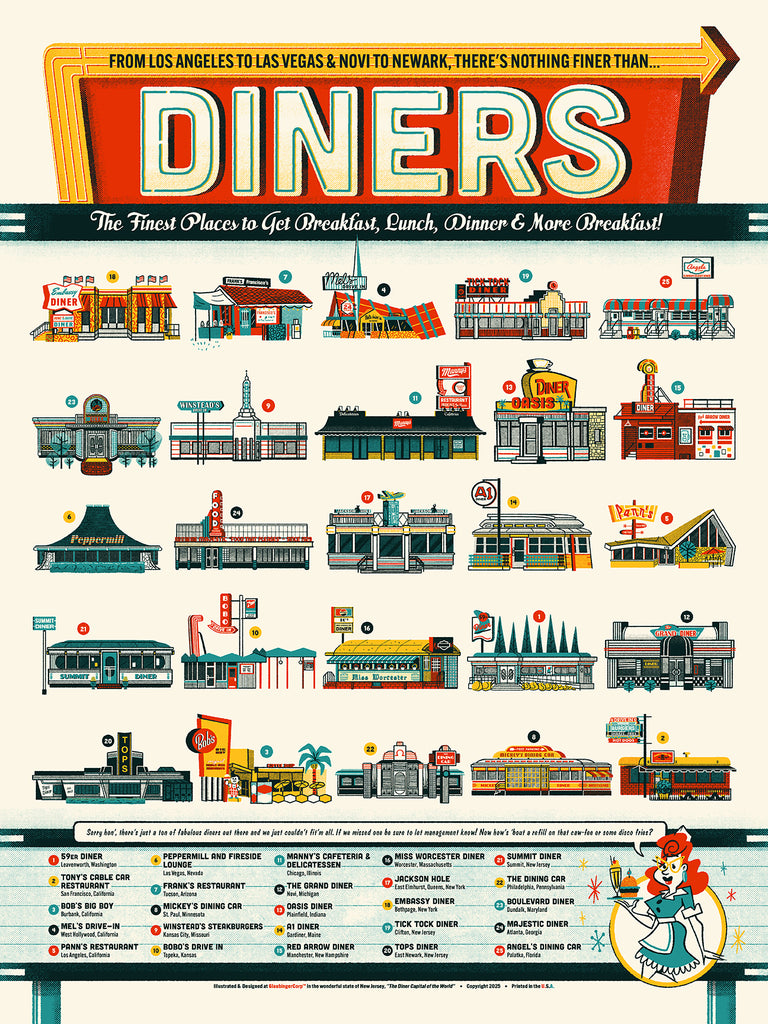 Ian Glaubinger "Nothing Finer Than Diners" Print (Timed Release)