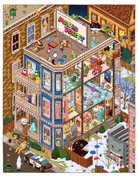 John Rego "Ain't No Party Like a Mario Party" print
