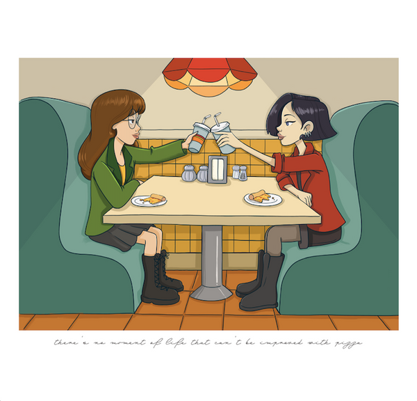 Hollie Ballard "There's no moment in life that can't be improved with pizza " Print