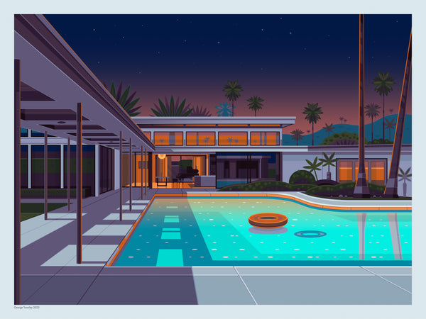 George Townley "Twin Palms Estate" (Variant) Print