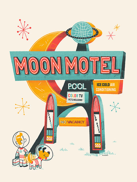 Ian Glaubinger "Moon Motel" print