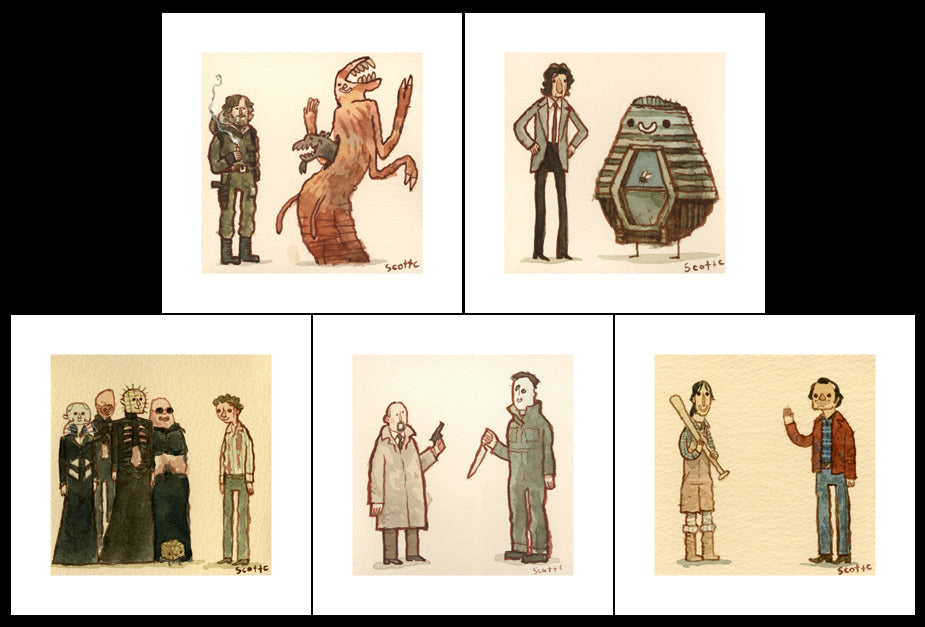 Scott C "The Great Showdowns Horror Print Set" Artist Proof