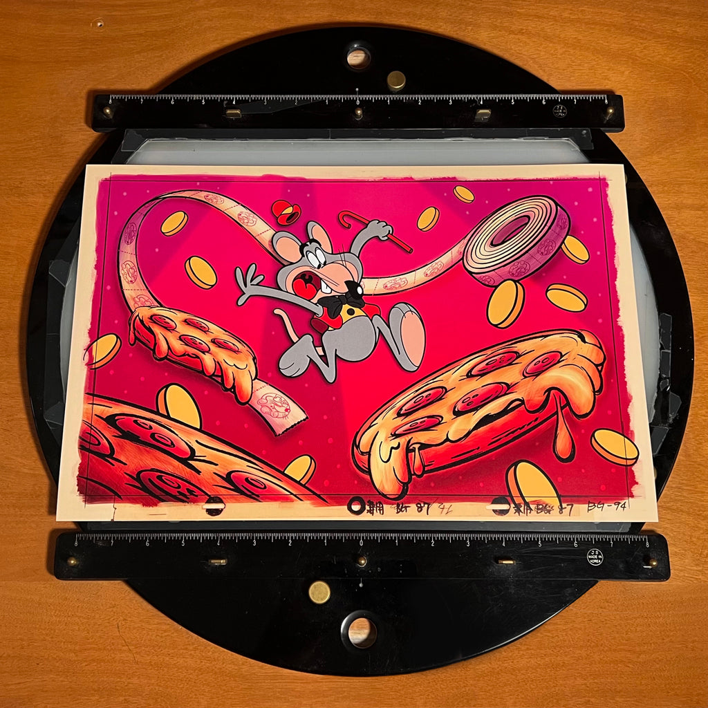 Jordan Koch "Chuck E. Cheese: Doughfender of the Pizzaverse" print