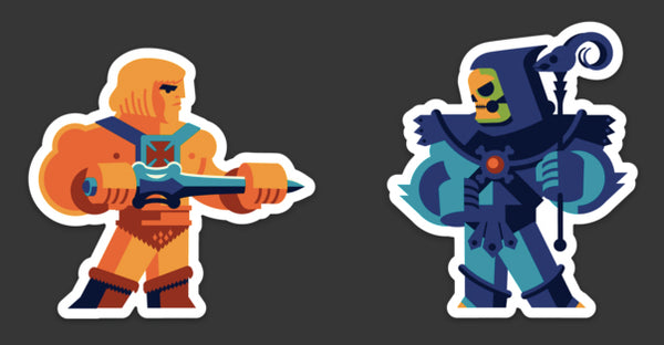 Tom Whalen "Adam Vs Skel" Sticker Set