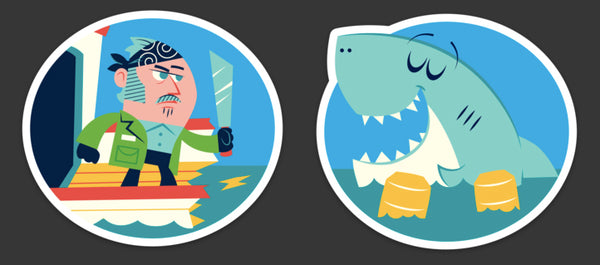 Dave Perillo "Sam Vs Bruce" Sticker Set