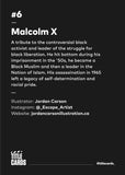 Title Cards "#6 Malcolm X" Framed Print