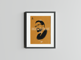 Title Cards "#6 Malcolm X" Framed Print