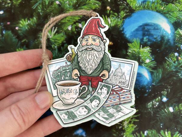 Brad Albright "Amélie Traveling Garden Gnome" Ornament