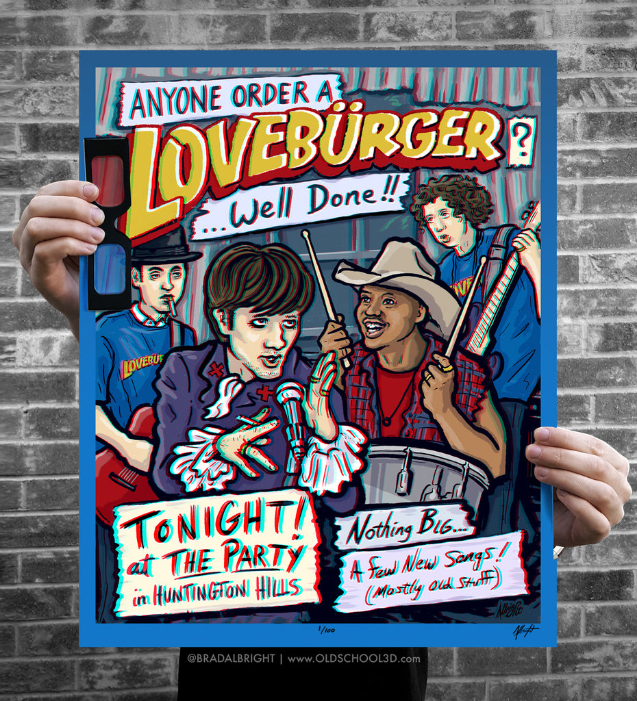 Brad Albright "LOVEBÜRGER - Can't Hardly Wait Band" 3D Poster + Glasses