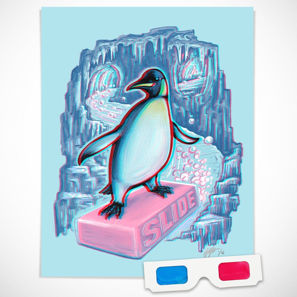 Brad Albright "Power Slide - 3D Anaglyph" Print + 3D Glasses
