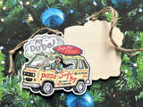 Brad Albright "Surfer Boy Pizza Van" Ornament