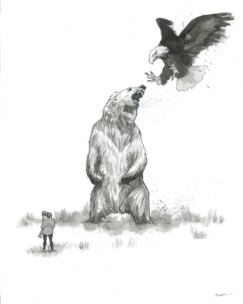 Chris McGuire "Migrants: Bear v. Eagle"