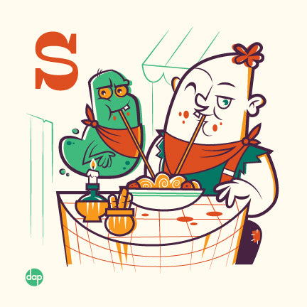Dave Perillo "S is for Slurping Spagetti" Print
