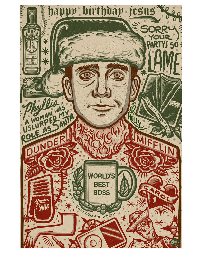 Dave Quiggle "Michael Christmas" Print