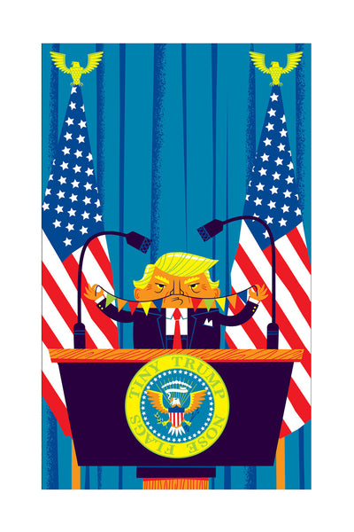 Doug LaRocca "Tiny Trump Nose Flags" Print