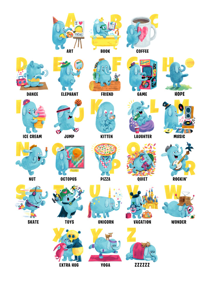 Luke Flowers "Elephabet" Print