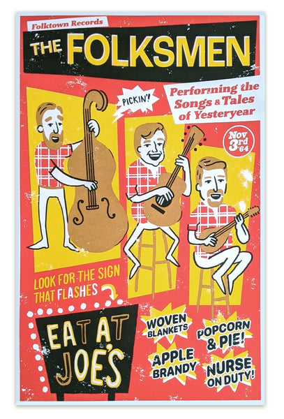 Bryan Brinkman "The Folksmen Live at Joe's" Print