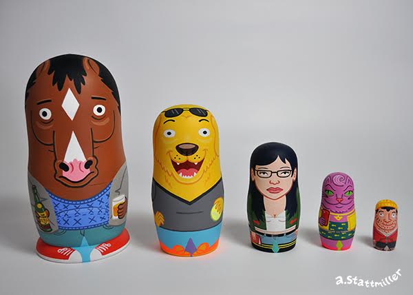 Andy Stattmiller "Bojack Horseman" Nesting Dolls