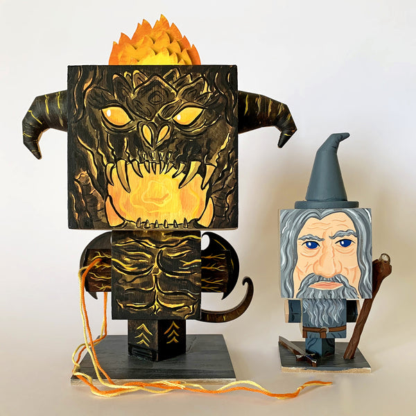 John D-C "Fly, you fools! - Gandalf vs Balrog Wood Heads"