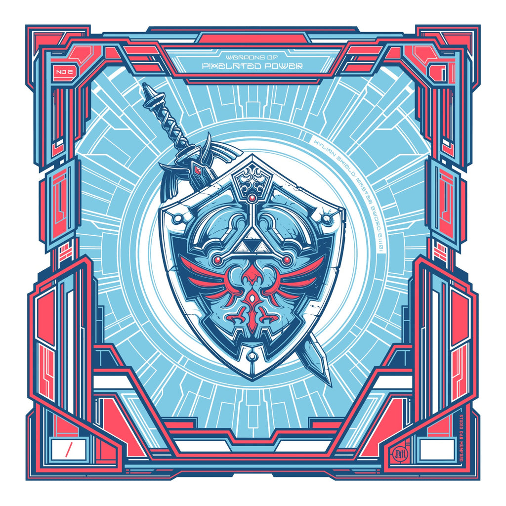 Dan Mumford “Hylian Shield & Master Sword.” Print