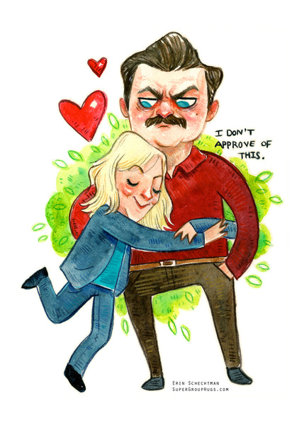 Super Group Hugs - Erin Schechtman Caruso "I don't approve of this HUG" Print