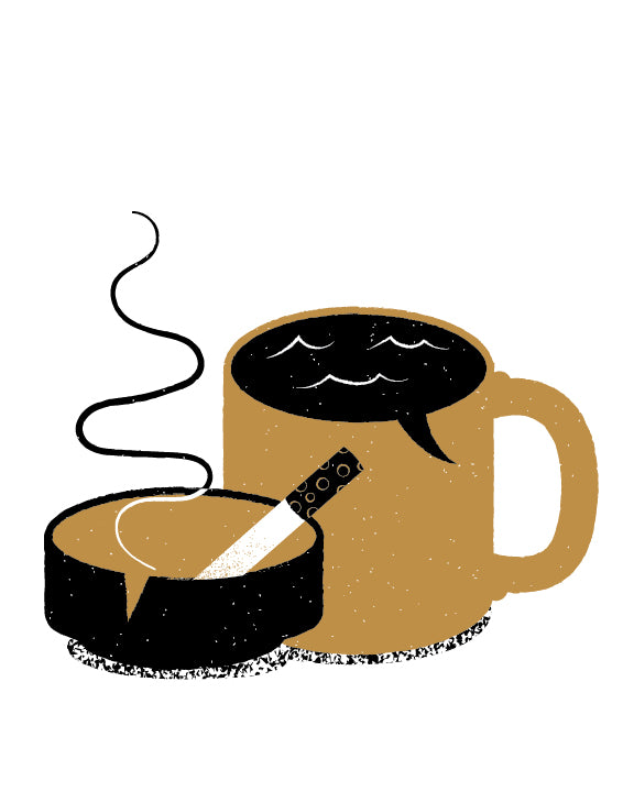 James Olstein "coffee and cigarettes (Black Variant)" Print
