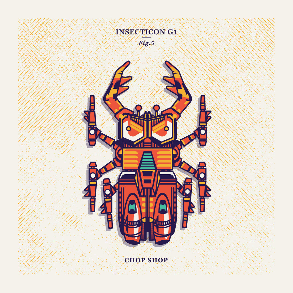 Jeffrey Everett "Insecticons: Chop Shop" Print