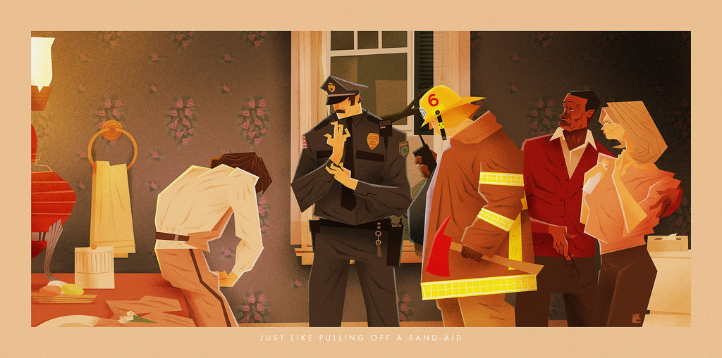 Mark Borgions "Just like pulling off a Band-Aid" print