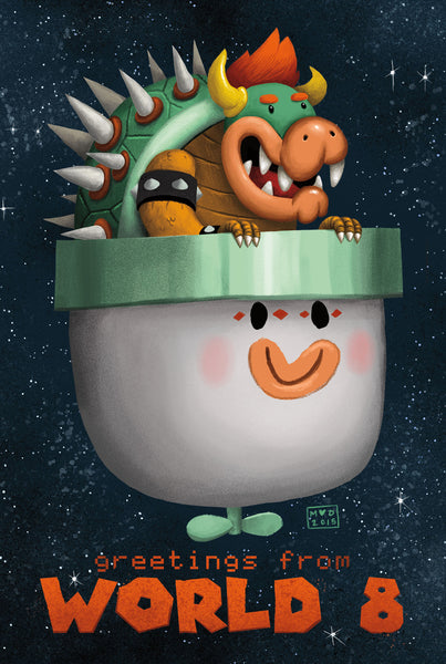 Mikeatron! “Welcome to World 8” Postcard Print