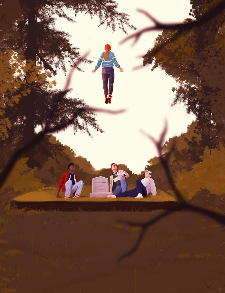 Nan Lawson "Running Up a Hill in The Upside Down" Print