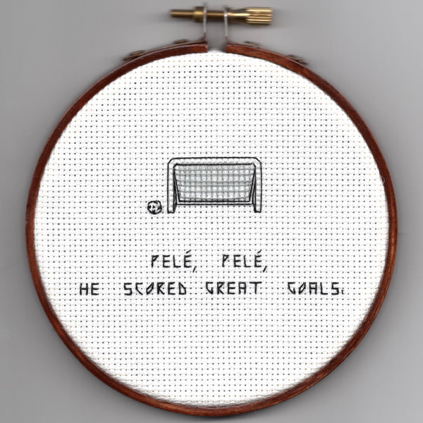 Oh Sew Nerdy "Pelé, Pelé, he scored great goals."