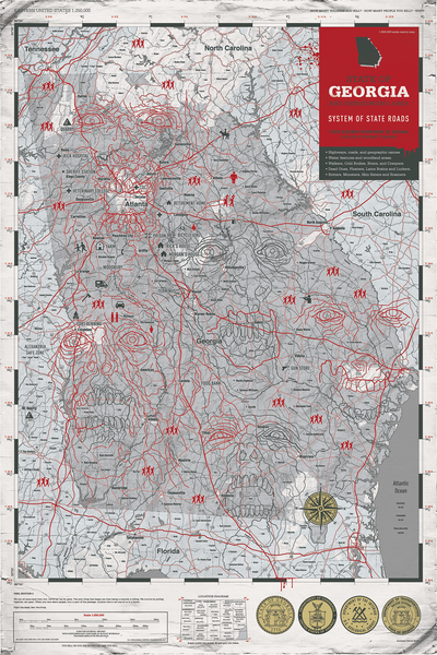 Anthony Petrie "Roamer Road Map" Print