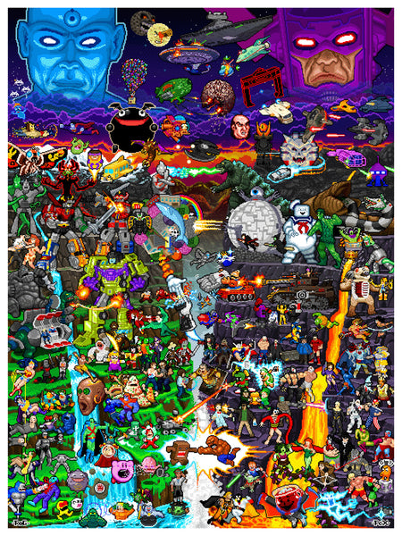 Roger Barr and Louis Fernet-Leclair “8-bit Worlds Collide” Print