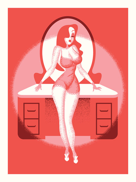 Ryan Brinkerhoff "Jessica Rabbit Pin Up: Night Off" Print