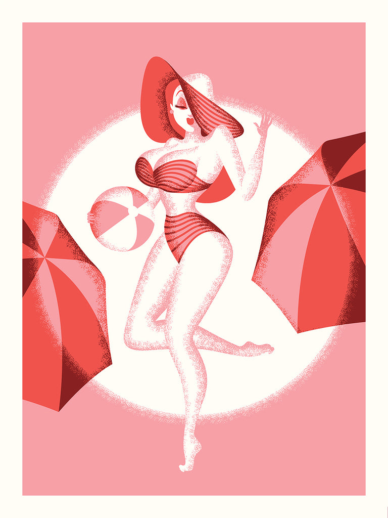 Ryan Brinkerhoff "Jessica Rabbit Pin Up: On Vacation" Print