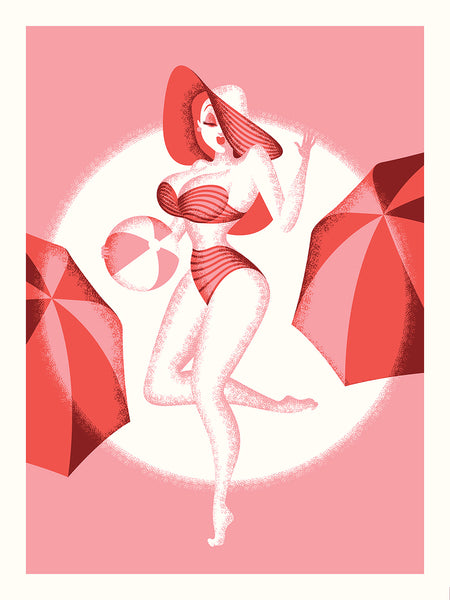 Ryan Brinkerhoff "Jessica Rabbit Pin Up: On Vacation" Print
