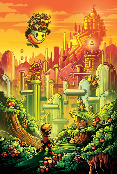 Dan Mumford “Your Princess is in Another Castle! (Fire Flower Variant)" Print