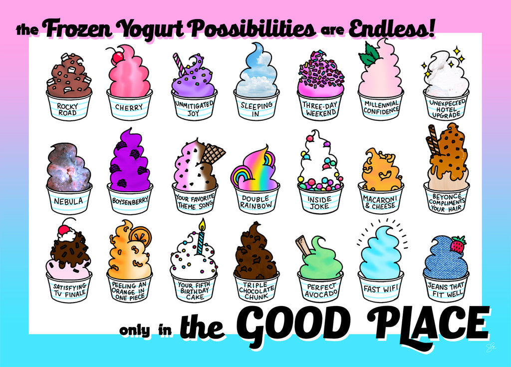 Sara M. Lyons "The Frozen Yogurt Possibilities Are Endless" Postcard Print