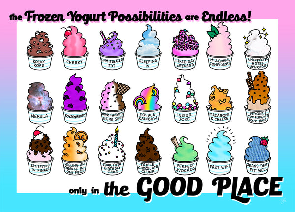 Sara M. Lyons "The Frozen Yogurt Possibilities Are Endless" Postcard Print