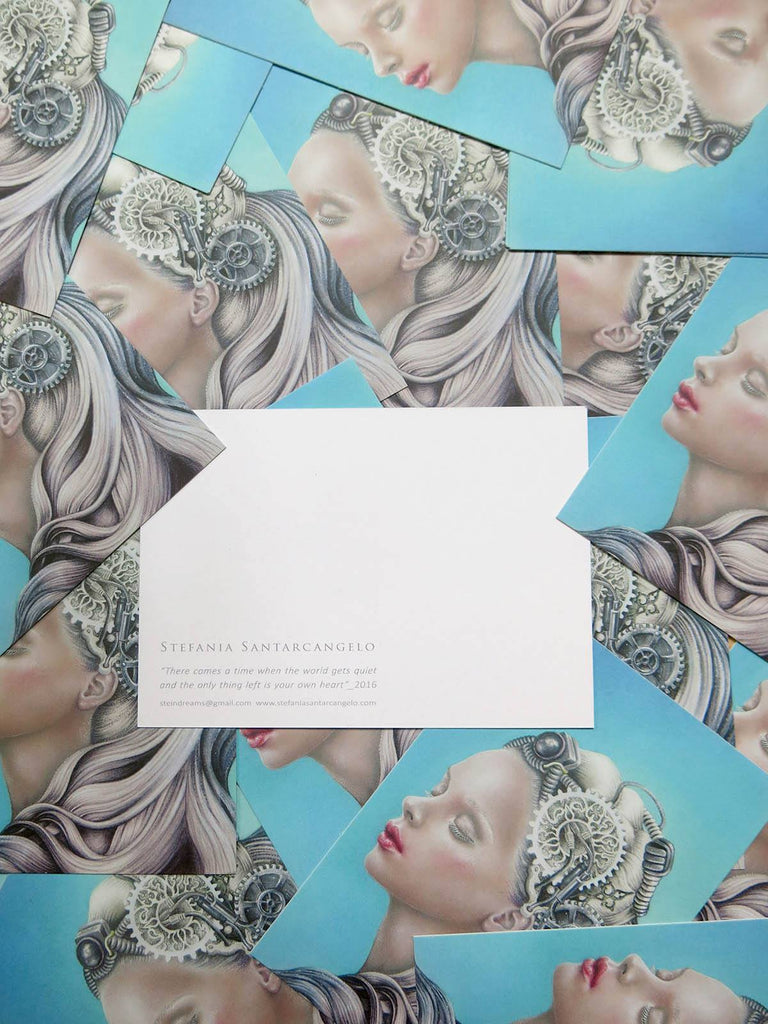 Stefania Santarcangelo "There comes a time when the world gets quiet and the only thing left is your own heart" Postcard Print