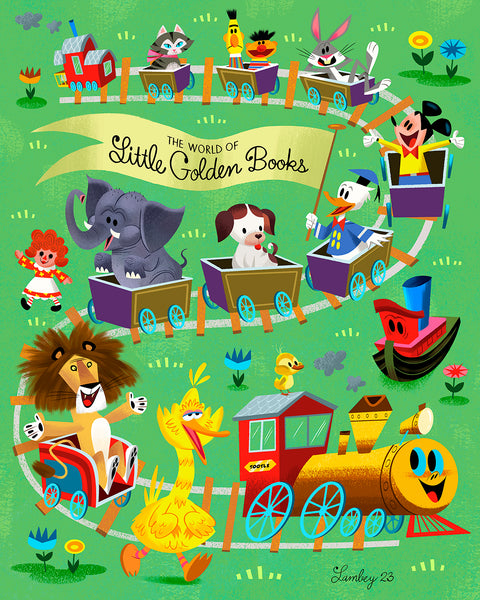 Steve Lambe "Golden Book Parade" print