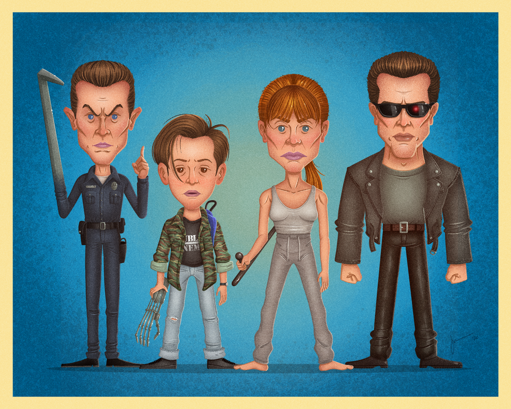 Jonathan Jourdenais "Tiny People - Terminator 2 - Cast" Print