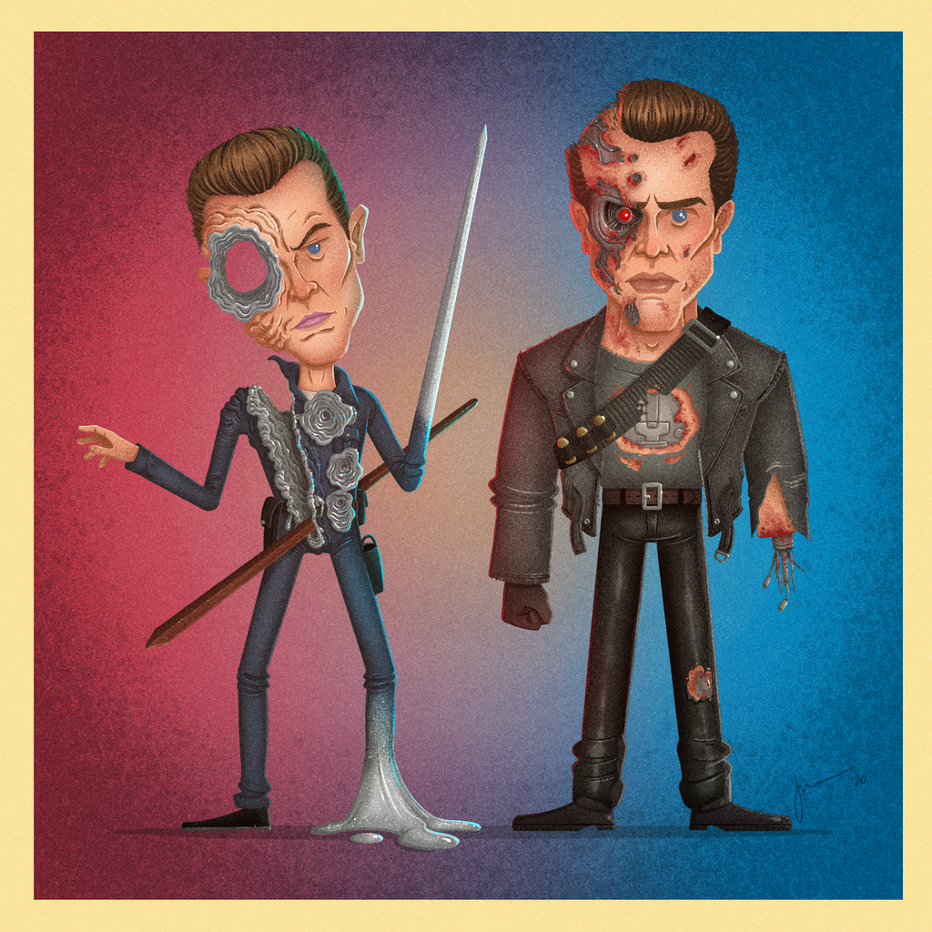 Jonathan Jourdenais "Tiny People - Terminator 2 - Battle Damaged" Print