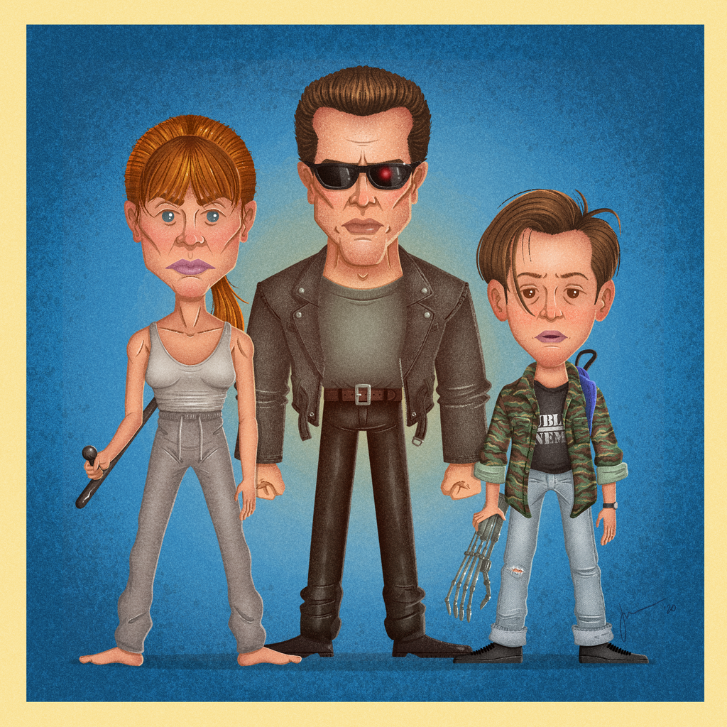 Jonathan Jourdenais "Tiny People - Terminator 2 - Family" Print