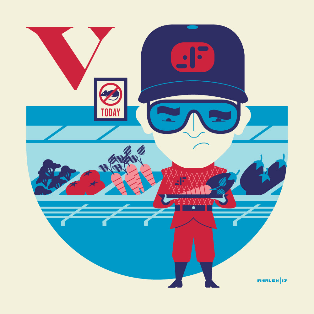 Tom Whalen "V is for Vegetarian Visitor" Print